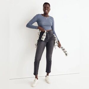 Madewell Curvy High Rise Slim Straight Jeans 27 Black